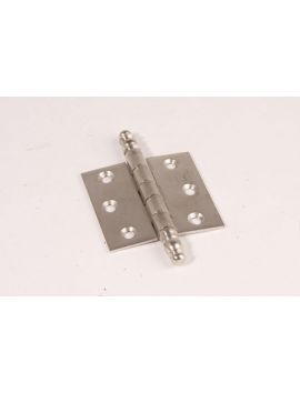 scharnier sierknop maat 63mm in Geborsteld nikkel met zwart ebbenhout.