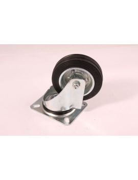 wiel maat 128mm in Wit verzinkt met zwart.