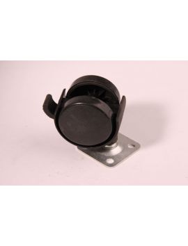 wiel met rem maat 55mm in Zwart.