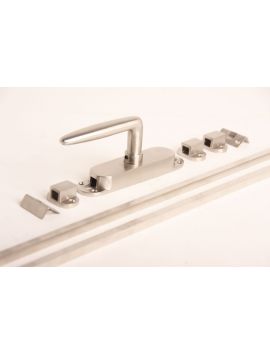 Krukespagnolet Dudok kruk 138 met stangen maat 2400mm in Geborsteld nikkel.