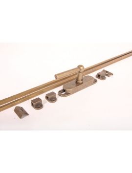 Krukespagnolet Chemin de fer L-kruk met stangen maat 2400mm in Brons antiek.