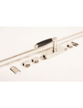 Krukespagnolet kruk 967 tonmodel met stangen maat 2400mm in Blinkend nikkel met zwart ebbenhout.