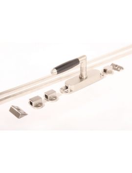 Krukespagnolet kruk 967 tonmodel met stangen maat 2400mm in Geborsteld nikkel met zwart ebbenhout.