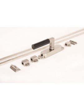 Krukespagnolet kruk 890 Bauhaus 110mm met stangen maat 2400mm in Geborsteld nikkel met bakeliet.