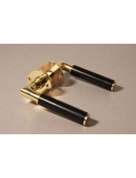 Door handles with escutcheons Brass polish plated 125mm