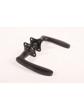 Door Handles with Escutcheons Black 100mm