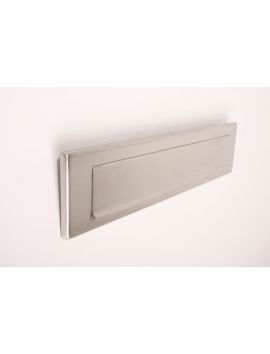 Brievenbus tochtklep rechte hoeken maat 340mm in Massief RVS.