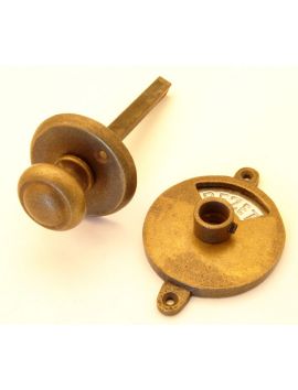 wc sluiting met ronde knop 529 en ronde rozet 747 maat 60mm in Mat Nikkel.