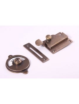 wc sluiting overslag bocht/inlaat maat 70mm in Brons antiek.