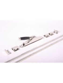 schuifespagnolet tonmodel inclusief stangen - MAATWERK maat 2400mm in Blinkend nikkel met zwart ebbenhout.