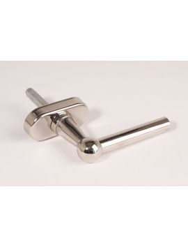 Draai kiep systeem met kruk 831 L maat 100mm in Blinkend nikkel.